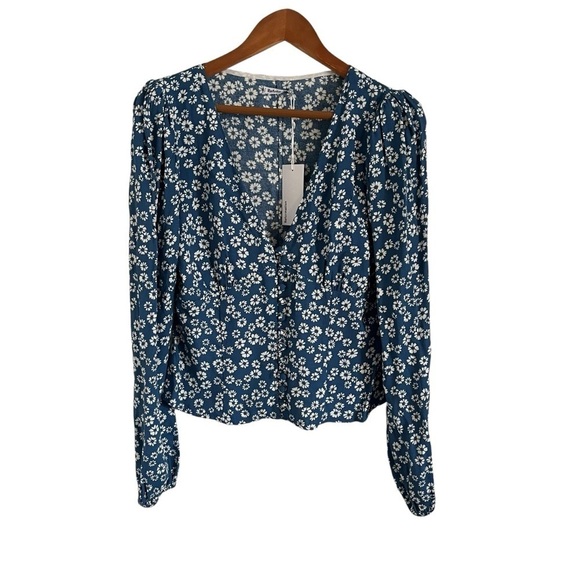 REFORMATION Nell Button Down Puff Sleeve Floral Blouse Top - Picture 4 of 11